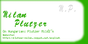 milan plutzer business card